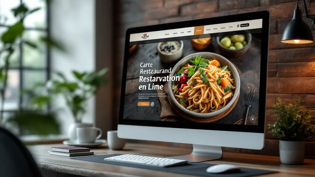 Site d'un restaurant présentant carte et réservation en ligne